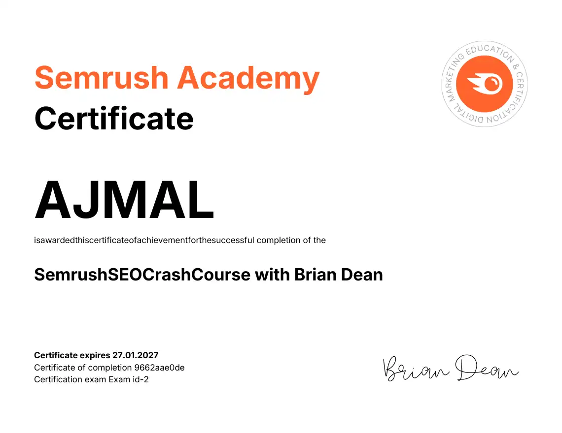 Semrush SEO Certification